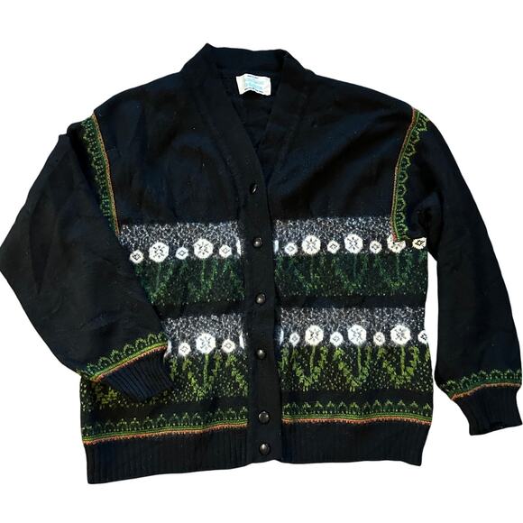 VTG UNITED COLORS OF BENETTON Italian Wool Blend Angora Cardigan Size L Casual - Picture 1 of 10